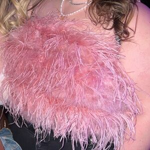 Banana Republic Feathered Pink Crop Top
